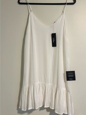 Lulu's Garden Bloom White Ruffled Shift Dress